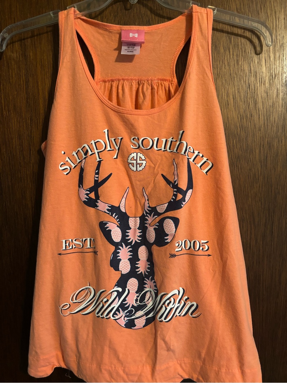 Simply Southern Coral-Orange Bow Tag Tee